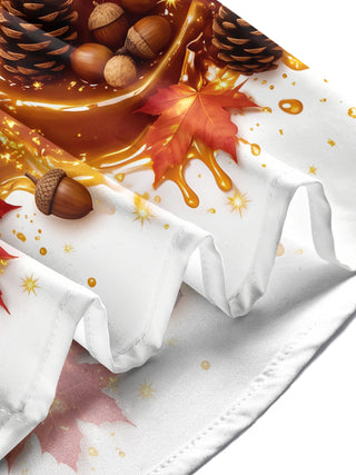 Adaychic Men's Printed Autumn Pumpkin And Pomegranate Print Long Sleeve Shirt with Chest Pocket