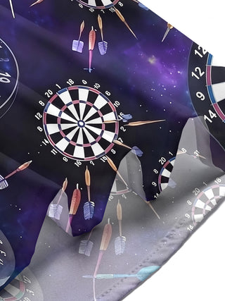 Adaychic Men's Printed Dartboard Pattern Short Sleeve Shirt with Chest Pocket