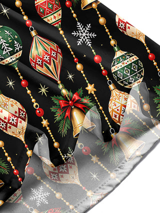 Adaychic Men's Printed Christmas Ornaments Print Long Sleeve Shirt with Chest Pocket