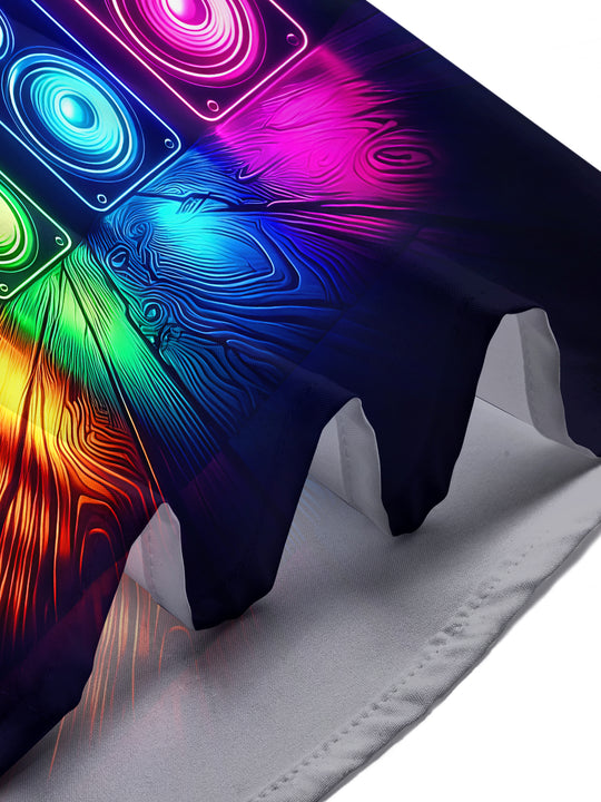 Adaychic Neon Music Speaker Men's Short Sleeve Shirt with Chest Pocket