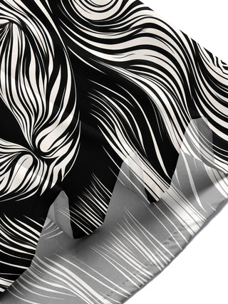 Adaychic Men's Geometric Abstract Face Swirl Print Short Sleeve Button Down Shirt with Chest Pocket