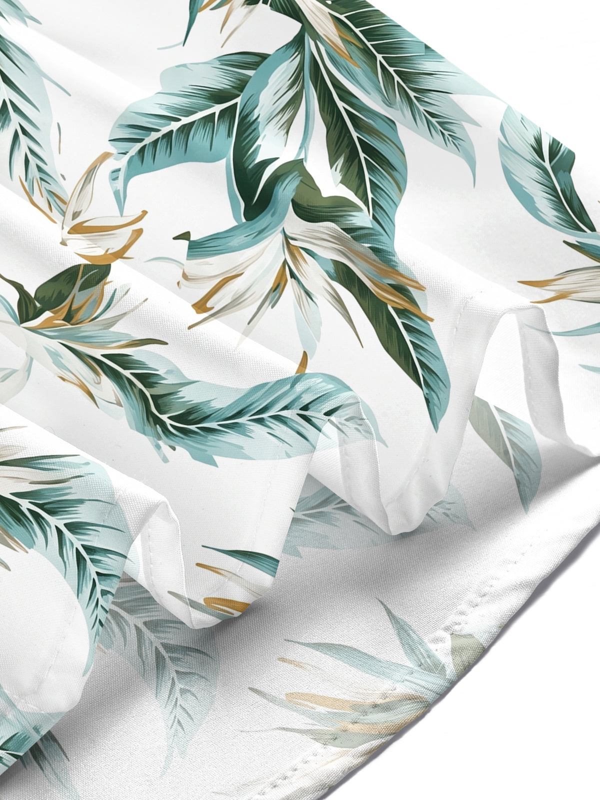 Adaychic Men's Hawaiian Tropical Leaf Print Short Sleeve Shirt with Chest Pocket
