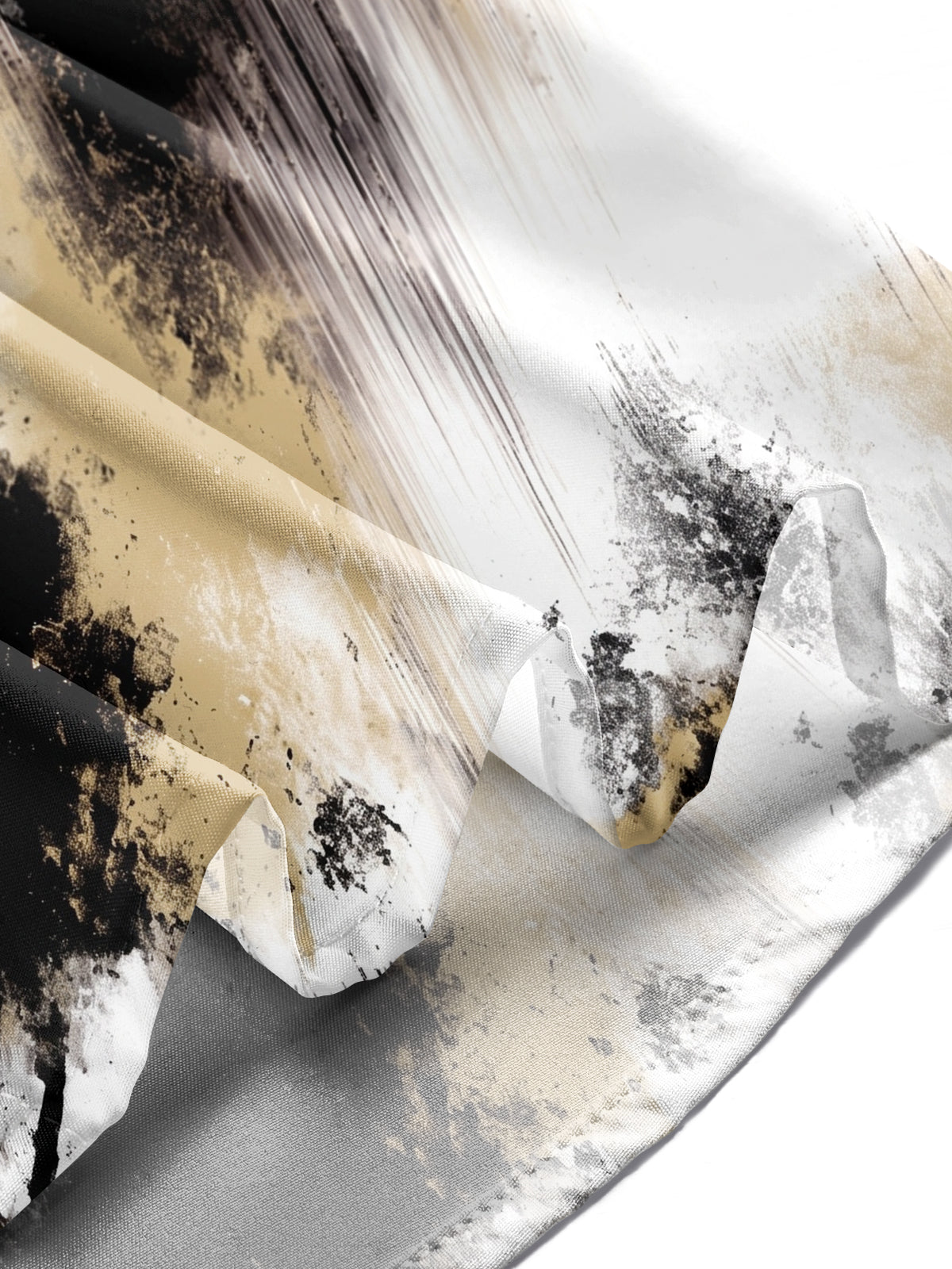 Adaychic Men's Long Sleeve Shirt - Abstract Black And Gold Splatter With Vertical Drips Print with Chest Pocket