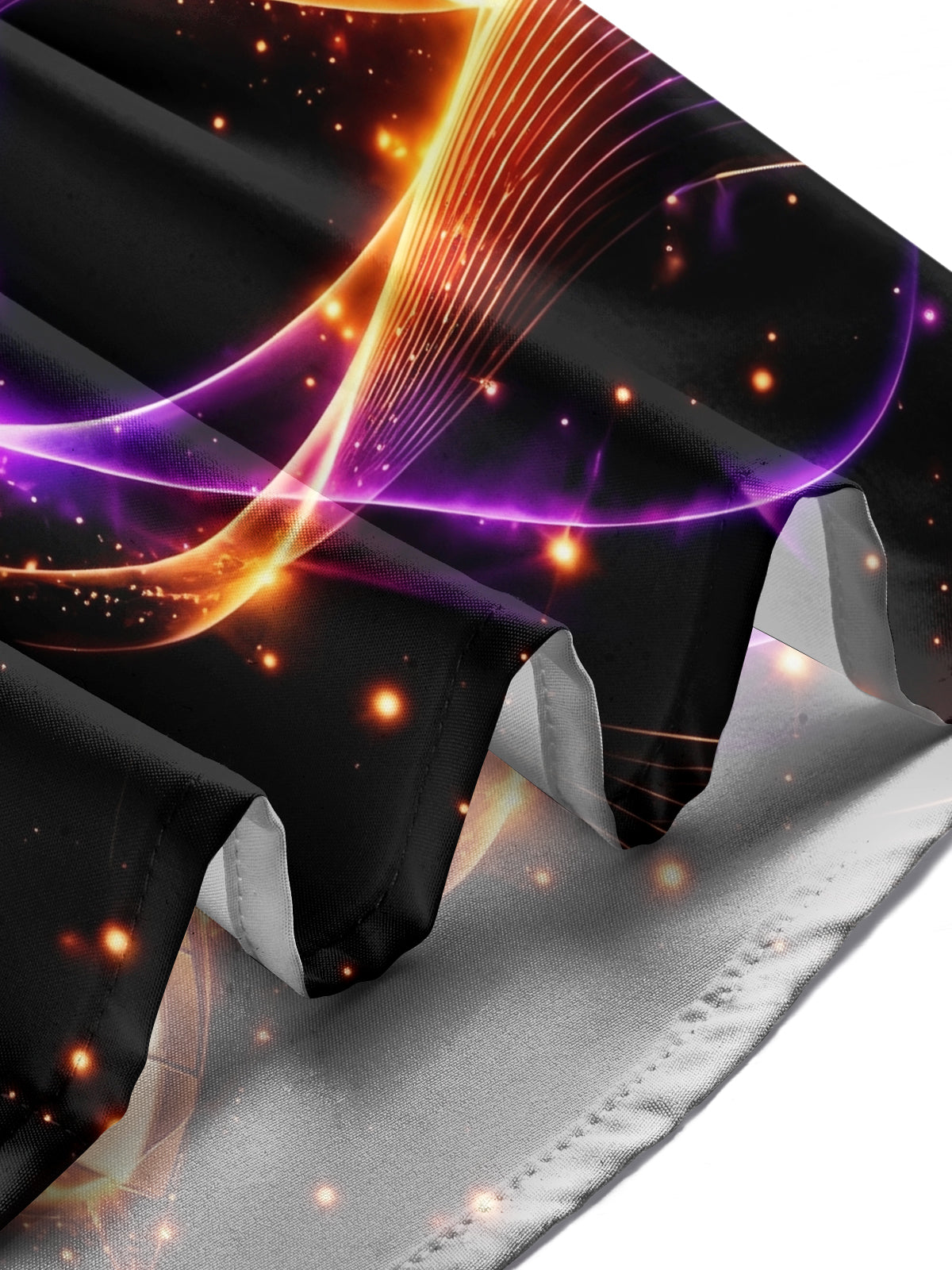 Adaychic Men's Abstract Piano Keys And Neon Light Waves Print Long Sleeve Shirt with Chest Pocket