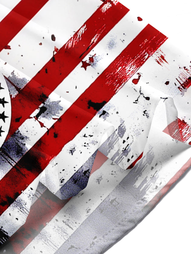 1776 American Flag Men's Pocket Short Sleeve Shirts
