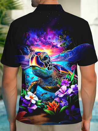 men's aloha shirt back view