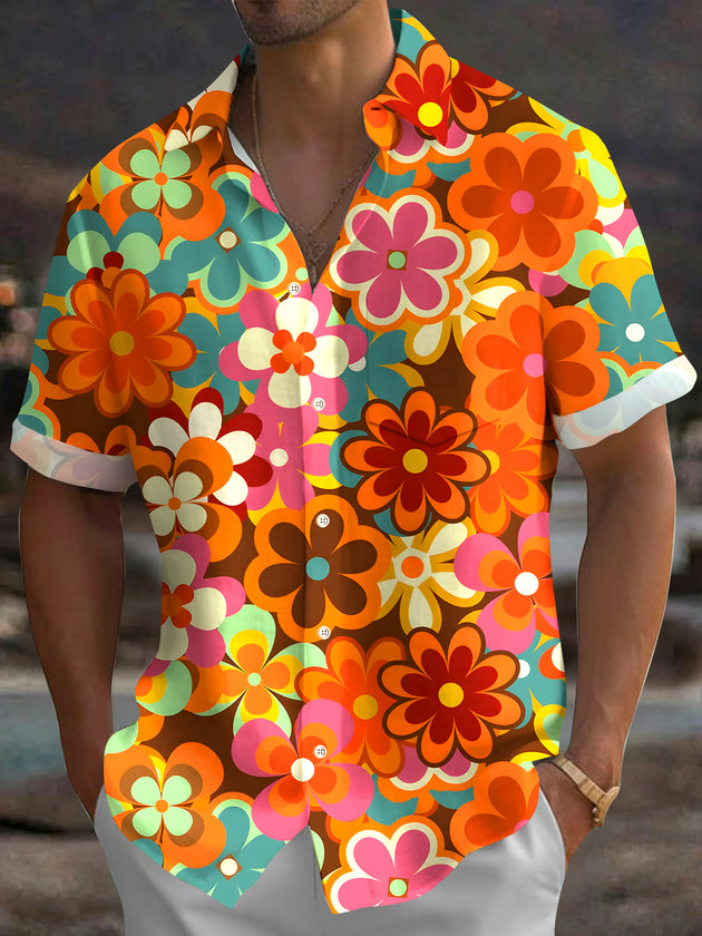 men's Hawaiian shirt front view tropical beach vacation