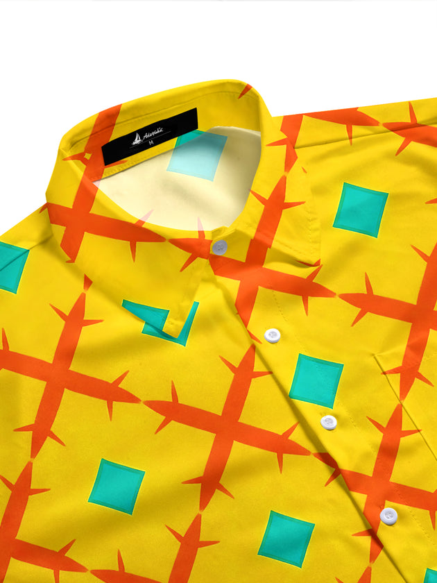 Pineapple Men's Pocket Short Sleeve Shirts