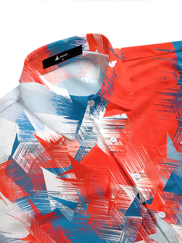 Abstract Men's Pocket Short Sleeve Shirts