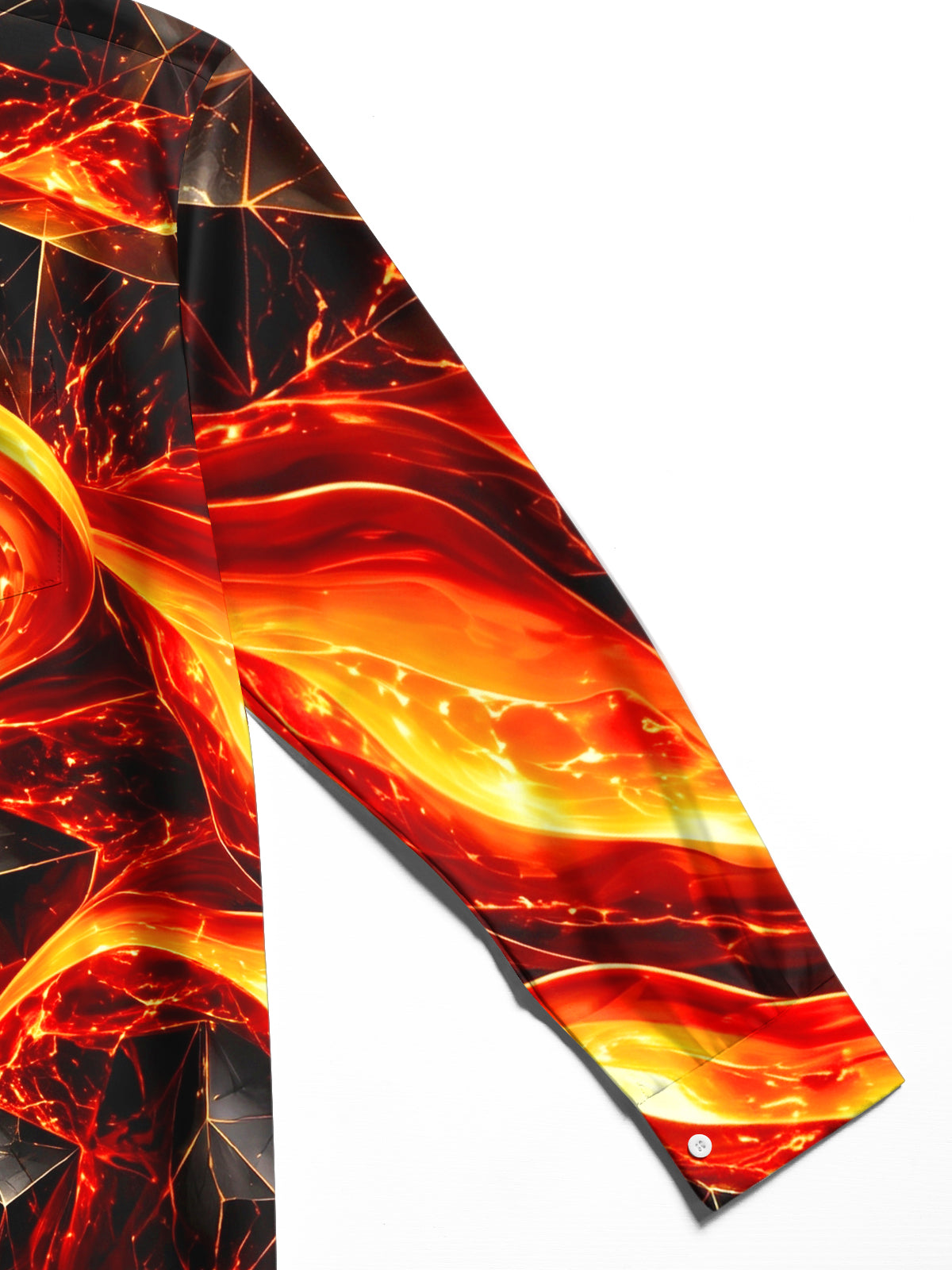 Adaychic Men's Printed Abstract Geometric Lava Flow Print Long Sleeve Shirt with Chest Pocket