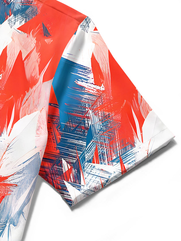 Abstract Men's Pocket Short Sleeve Shirts