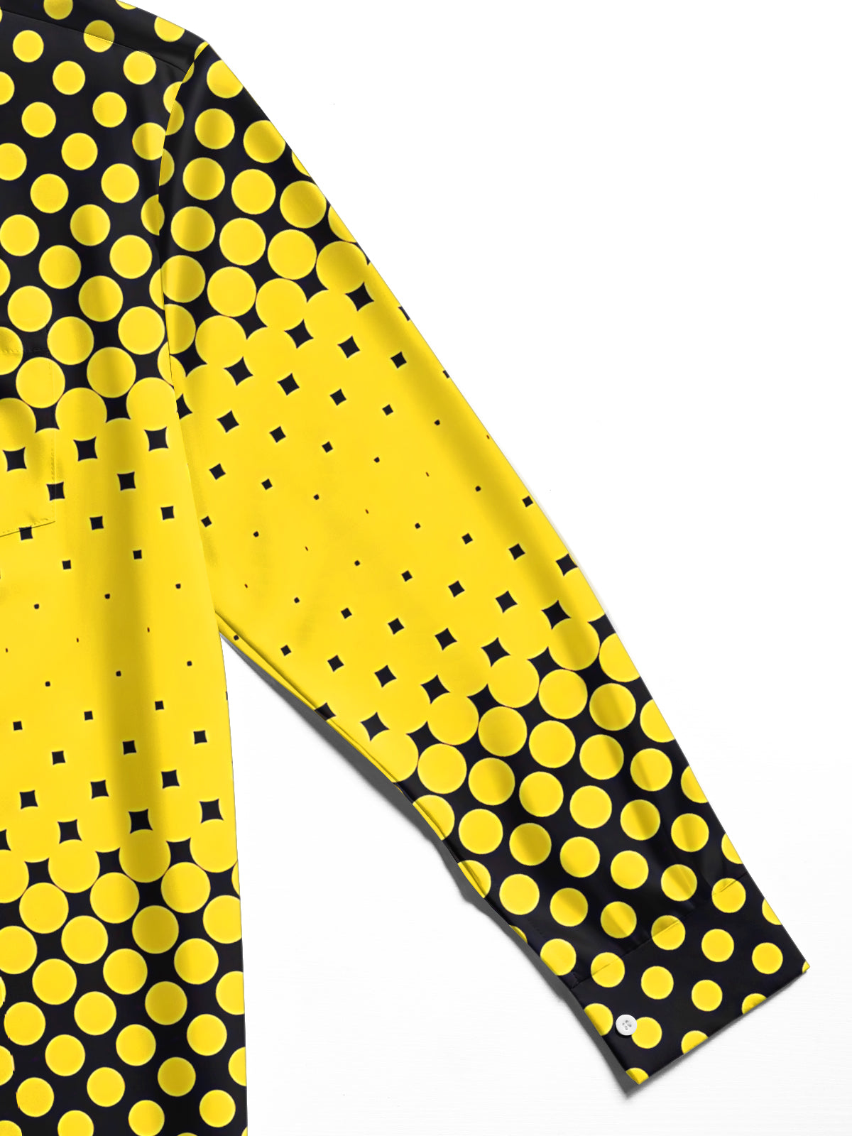 Adaychic Men's Geometric Polka Dot Gradient Print Long Sleeve Shirt with Chest Pocket