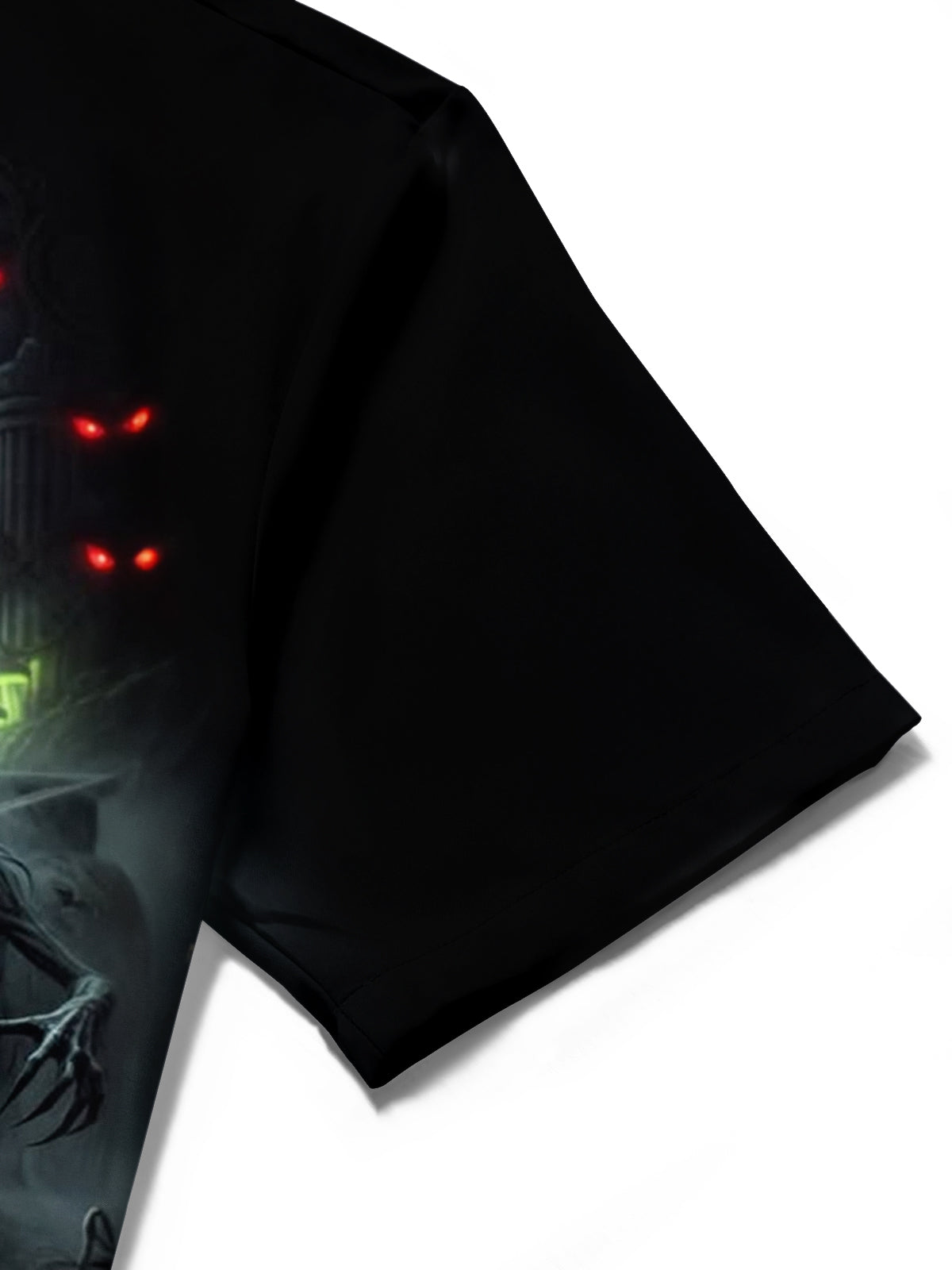 Adaychic Men's Graphic Halloween Grim Reaper Print Short Sleeve Shirt with Chest Pocket