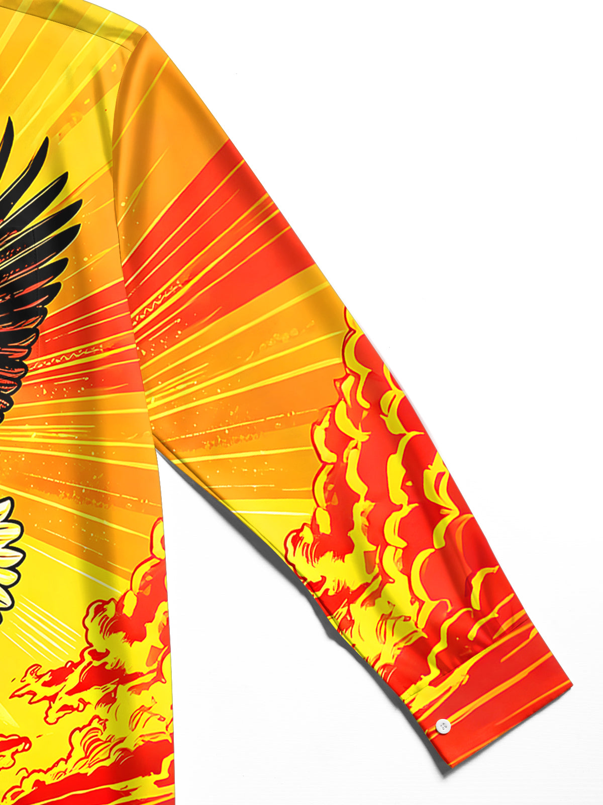 Adaychic Men's Vintage Style Bald Eagle Print Long Sleeve Shirt with Chest Pocket