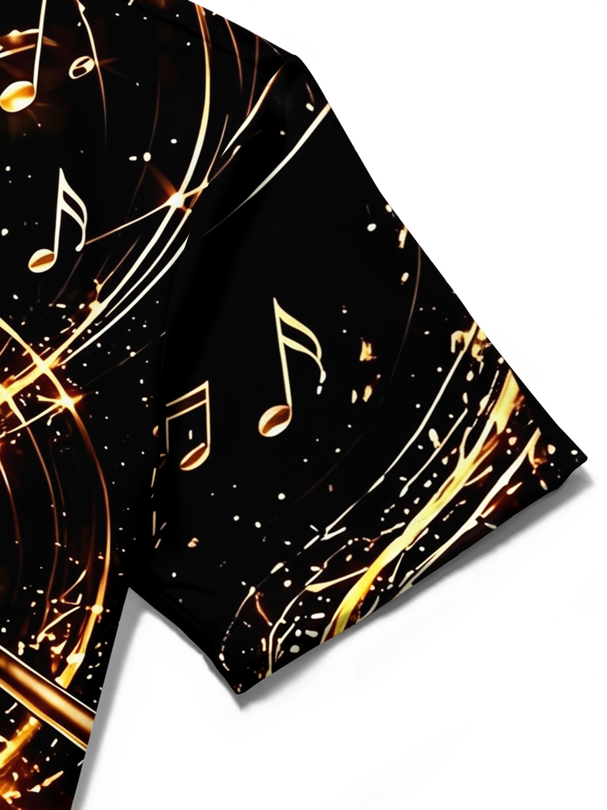 Adaychic Men's Graphic Golden Drum Set Print Short Sleeve Shirt with Chest Pocket