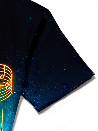 Adaychic Neon Cocktail Men's Short Sleeve Shirt with Chest Pocket