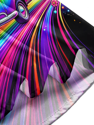 Adaychic Colorful Hippie Bus Long Sleeve Shirt with Chest Pocket