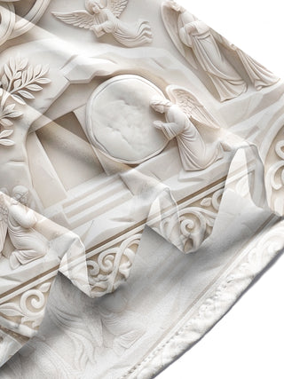 Adaychic Men's 3D Stone Sculpture Pattern 3D Effect Print Long Sleeve Shirt with Chest Pocket