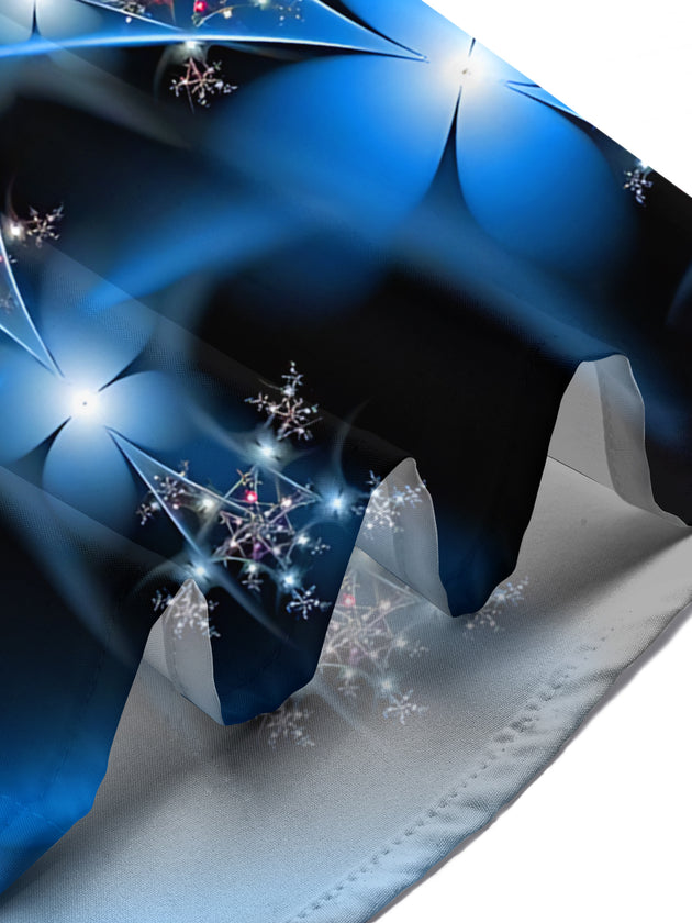 Adaychic Men's Printed Abstract Geometric Stars Print Short Sleeve Shirt with Chest Pocket