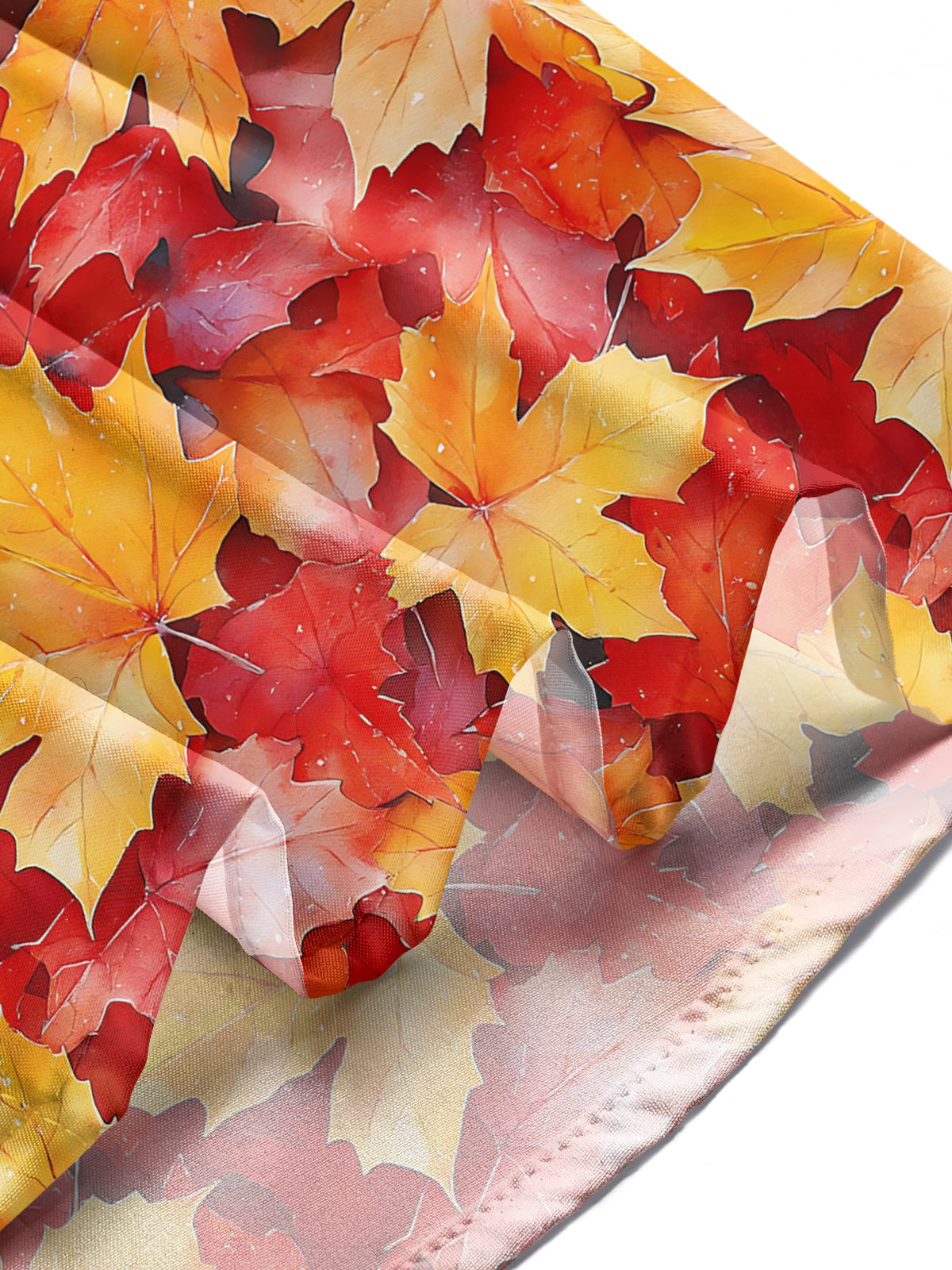 Adaychic Men's Printed Autumn Maple Leaves Print Long Sleeve Shirt with Chest Pocket