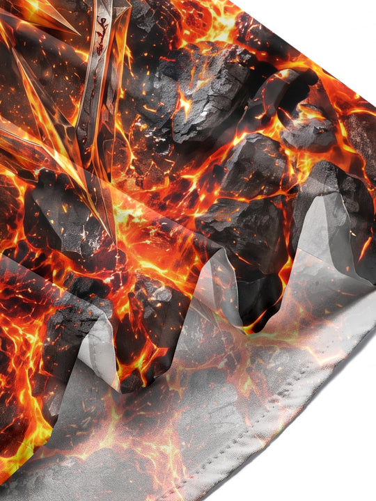 Adaychic Men's Lava And Winged Helmet With Stars Print Long Sleeve Shirt with Chest Pocket