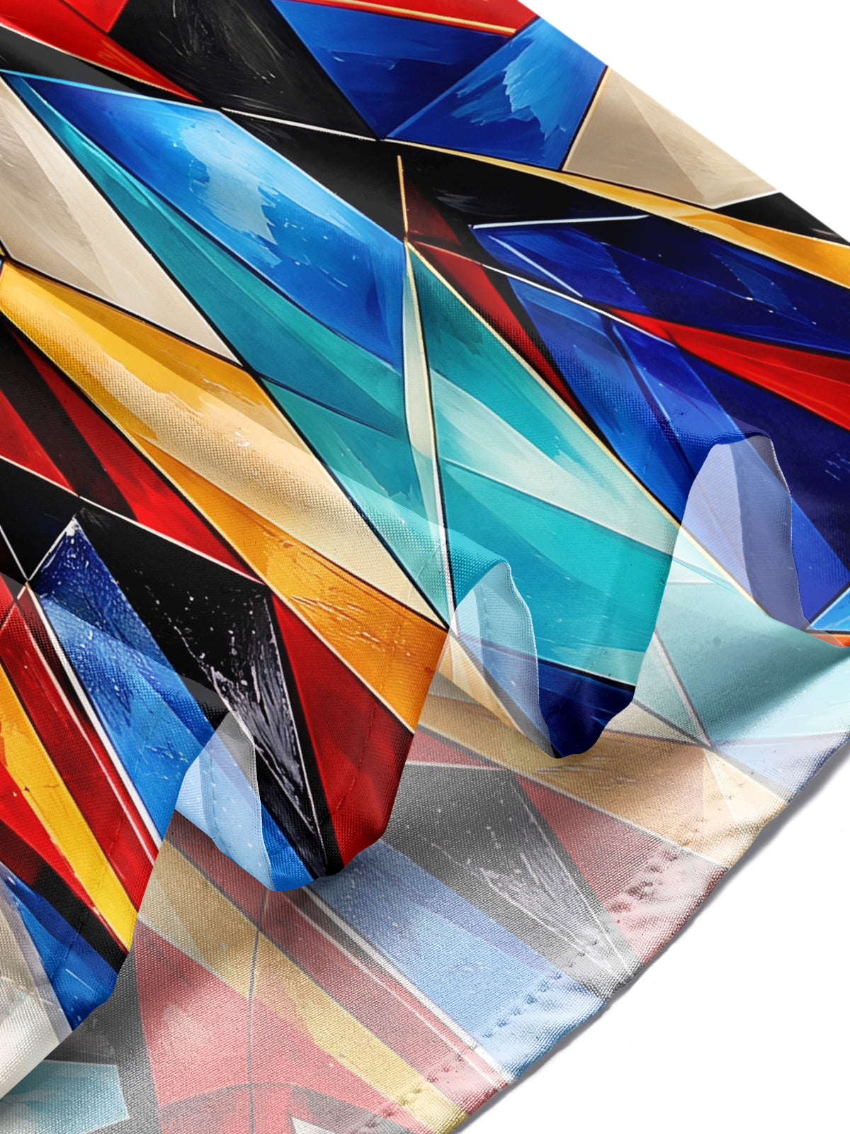 Adaychic Men's Colorful Geometric Abstract Shapes Print Long Sleeve Shirt with Chest Pocket