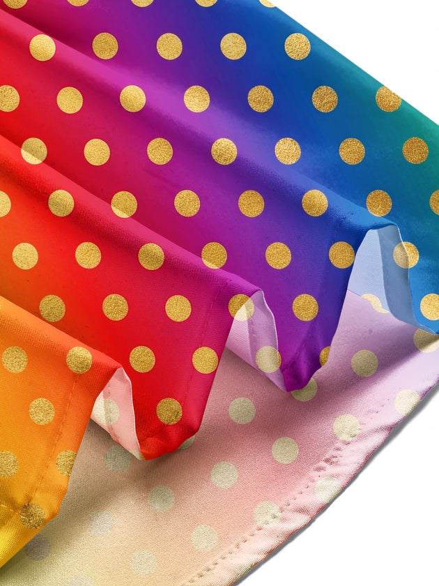 Adaychic Men's Patterned Gradient Polka Dots Print Long Sleeve Shirt with Chest Pocket