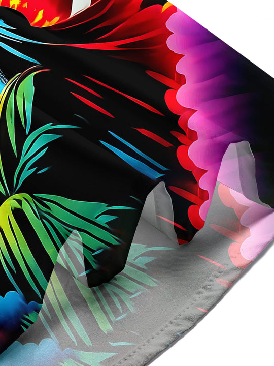 Tie Dye The Statue of Liberty Men's Pocket Short Sleeve Shirts