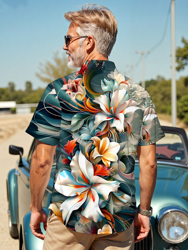 men's floral shirt summer vacation view 8