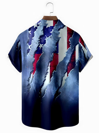 men's patriotic print shirt back view