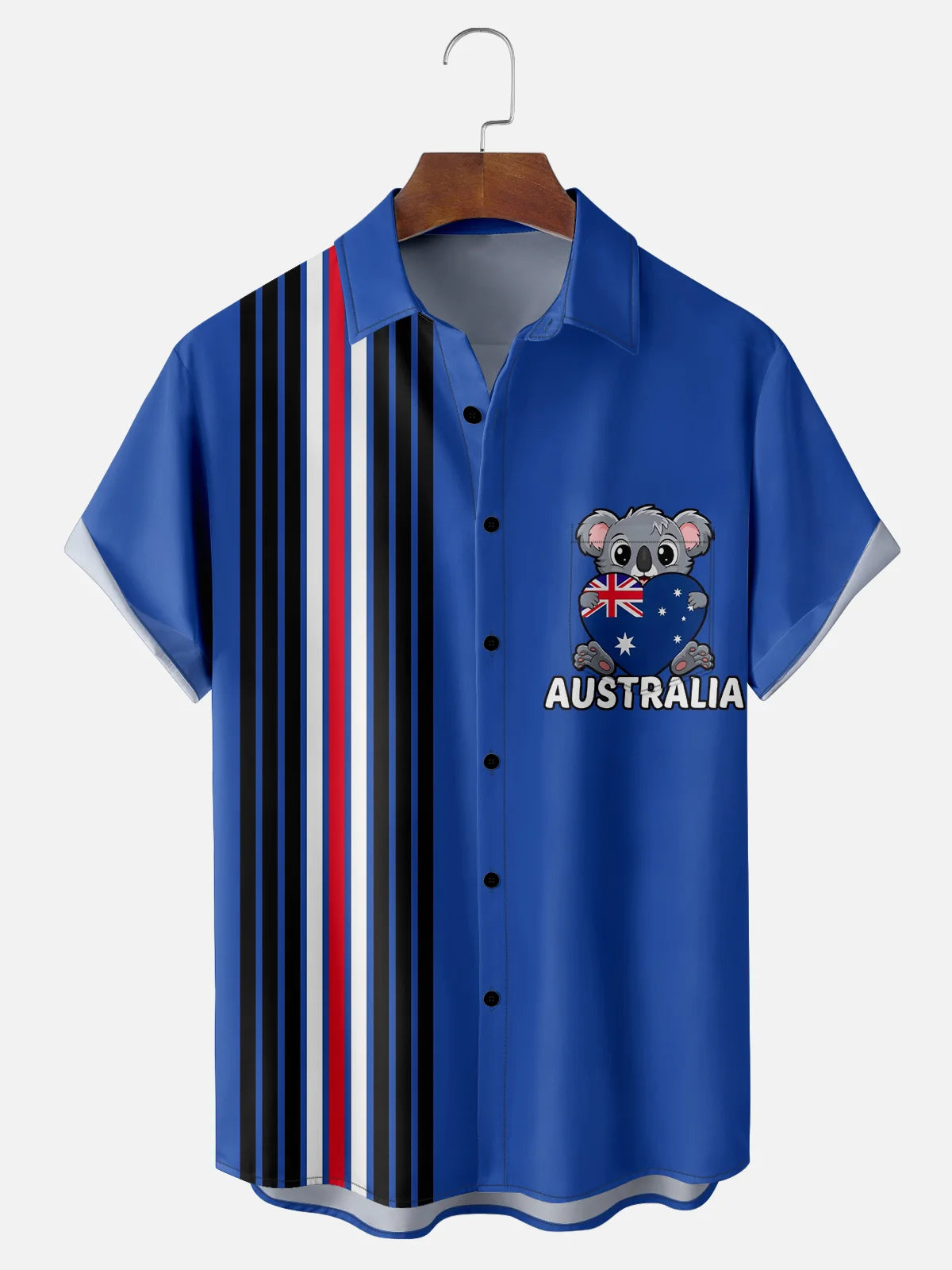 Australia Day Koala Men's Pocket Short Sleeve Shirts