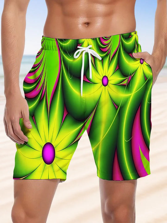 men's geometric print casual pants front view Independence Day