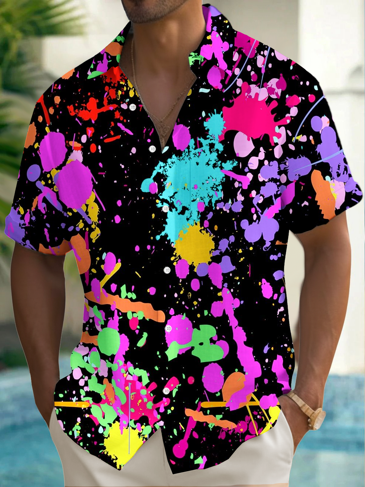 Hawaiian Gradient Men's Pocket Short Sleeve Shirts