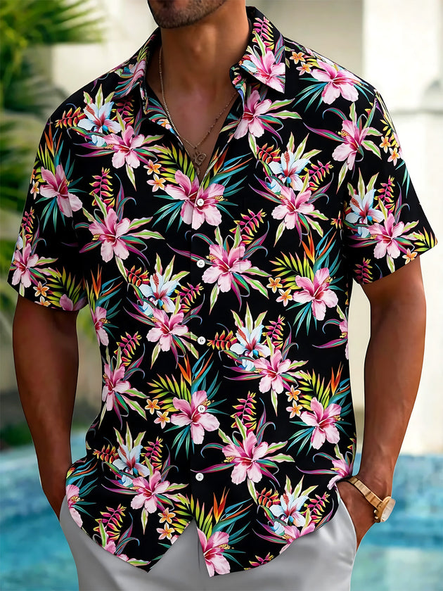 Plant Flowers Men's Pocket Short Sleeve Shirts