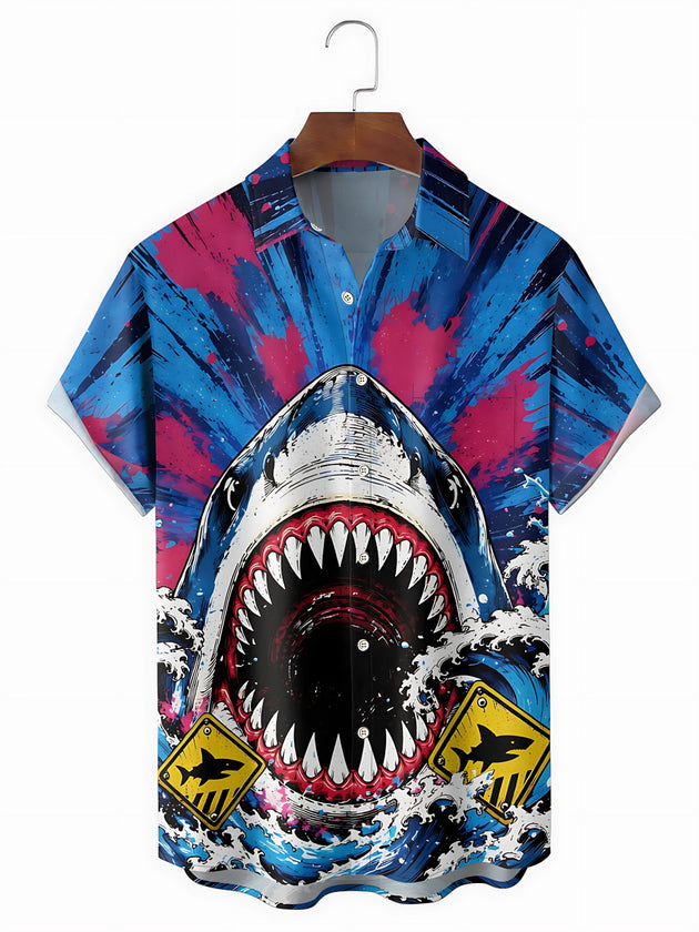 Shark Men's Pocket Short Sleeve Shirts