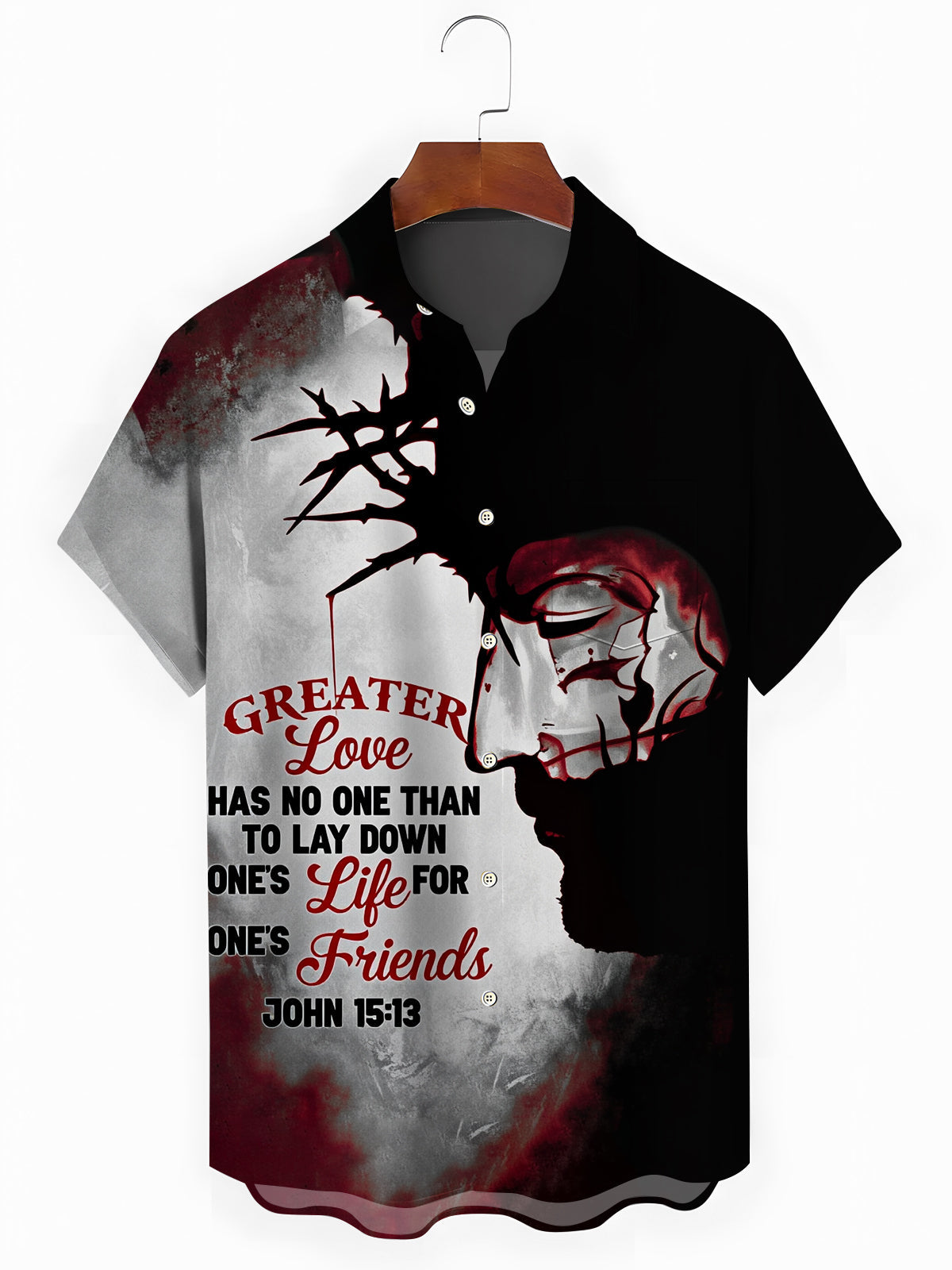 Christian Jesus Print Men's Pocket Short Sleeve Shirts