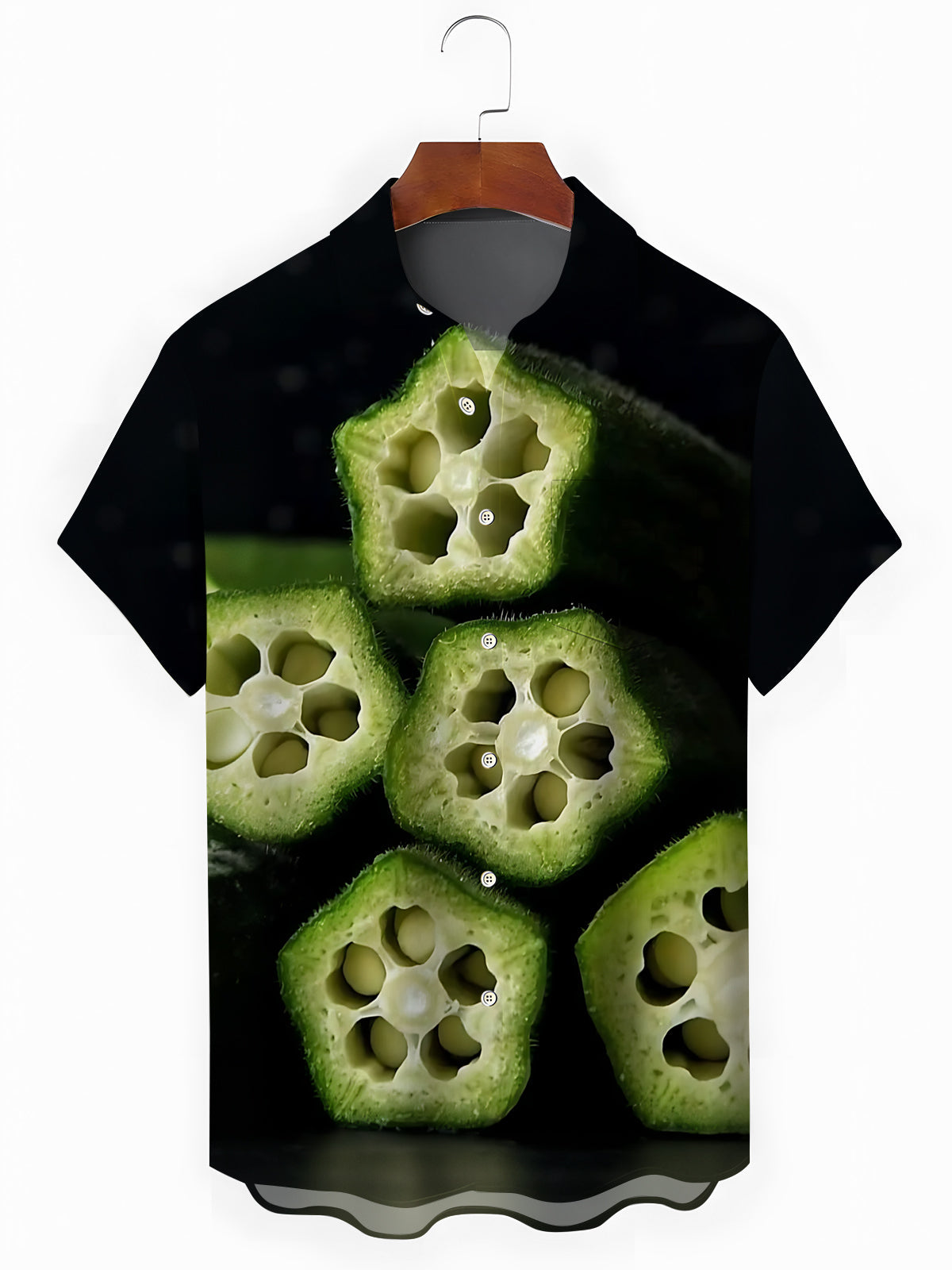 Okra Print Men's Pocket Short Sleeve Shirts