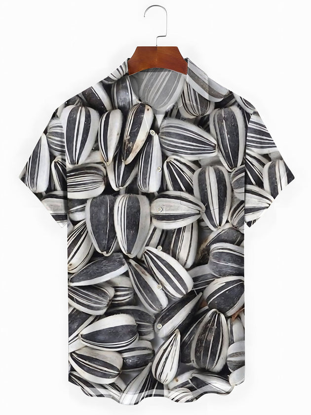 Sunflower Seeds Men's Pocket Short Sleeve Shirts
