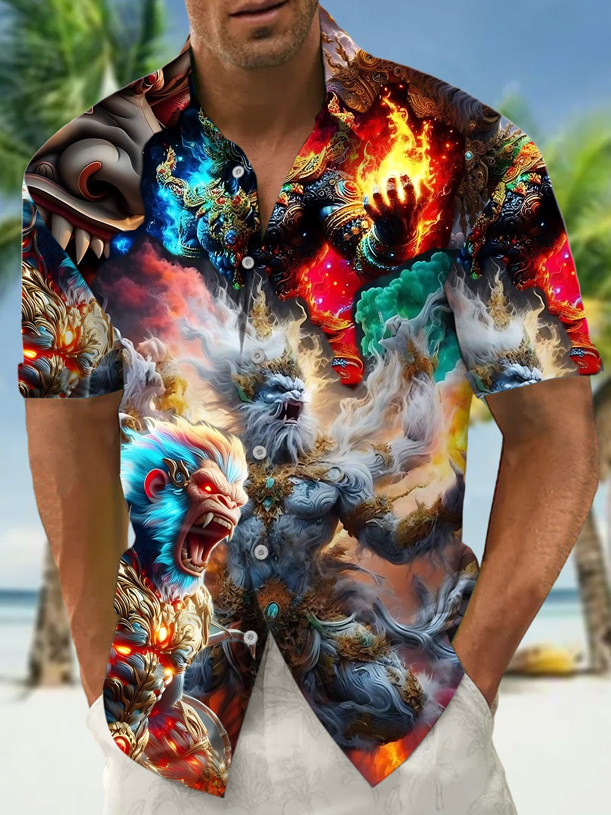 Myth Art Print Men's Pocket Short Sleeve Shirts