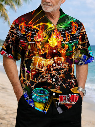 men's music print shirt front view