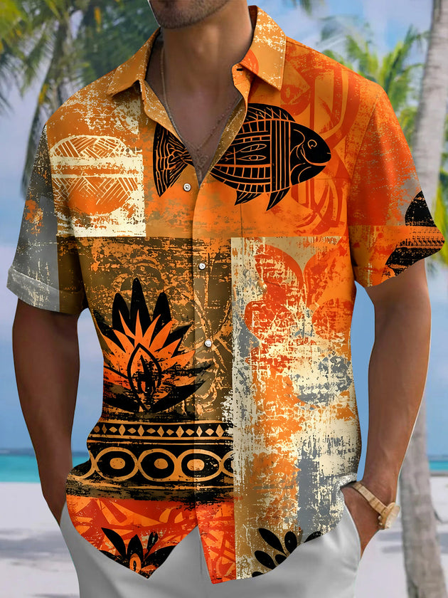 Vintage Fish Men's Pocket Short Sleeve Shirts