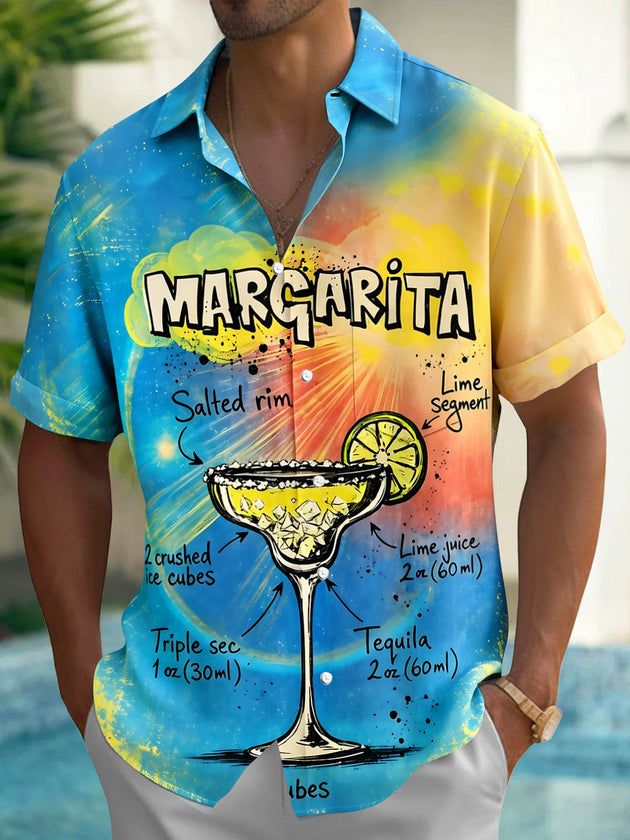 Hawaiian Cocktail Men's Pocket Short Sleeve Shirts