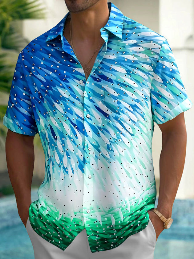 Hawaiian Fish Men's Pocket Short Sleeve Shirts