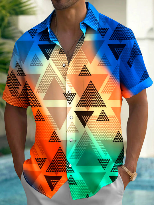 Geometry Men's Pocket Short Sleeve Shirts