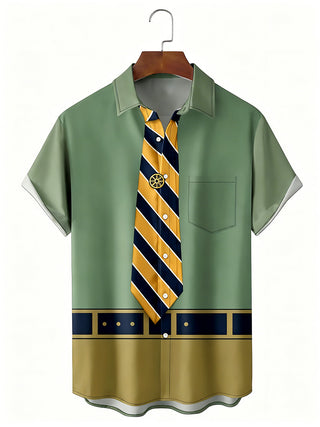 Funny Costume Men's Pocket Short Sleeve Shirts