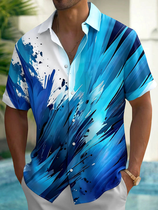 Abstract Men's Pocket Short Sleeve Shirts