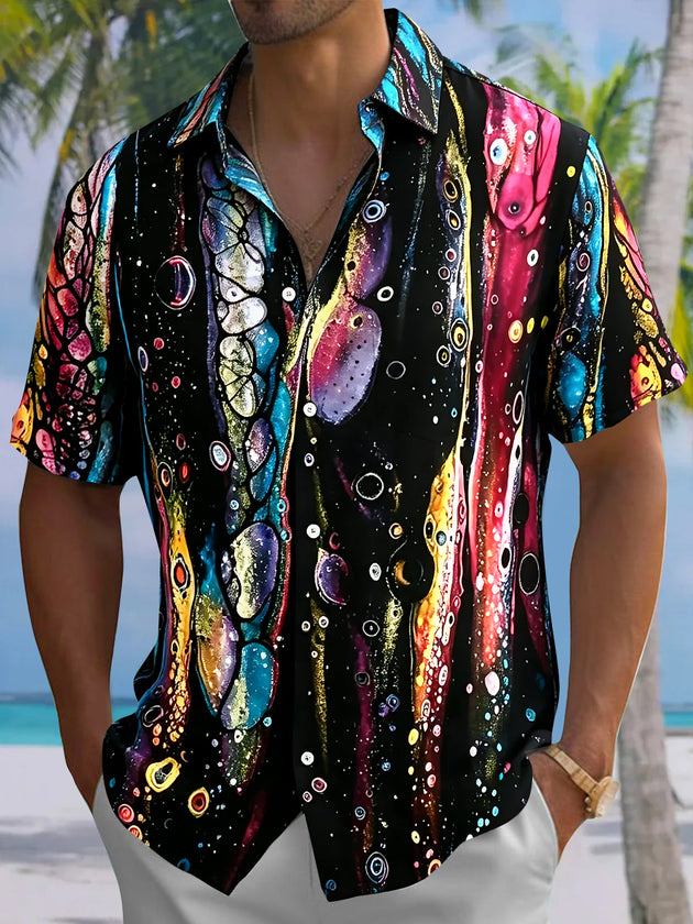 Abstract Men's Pocket Short Sleeve Shirts