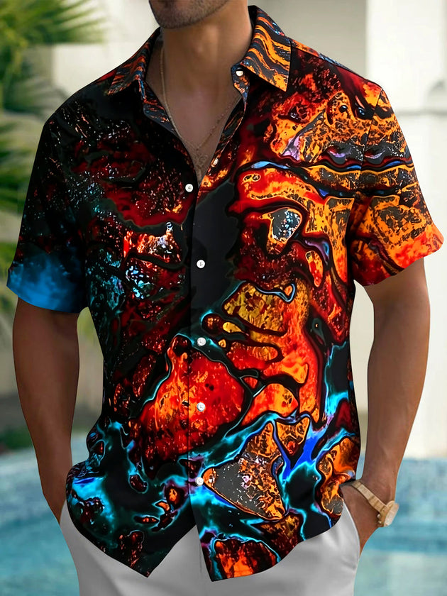 Abstract Men's Pocket Short Sleeve Shirts