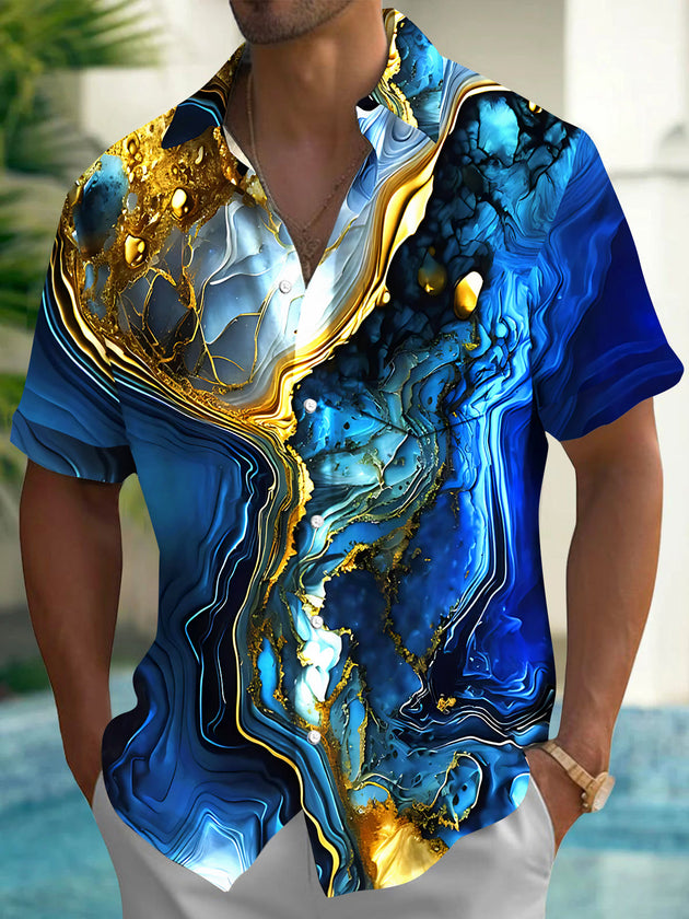 Abstract Men's Pocket Short Sleeve Shirts