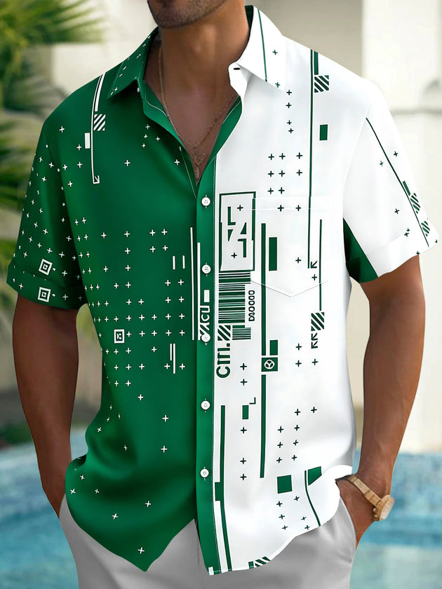Geometry Men's Pocket Short Sleeve Shirts
